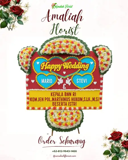 Papan Bunga Pernikahan Sengah Temila